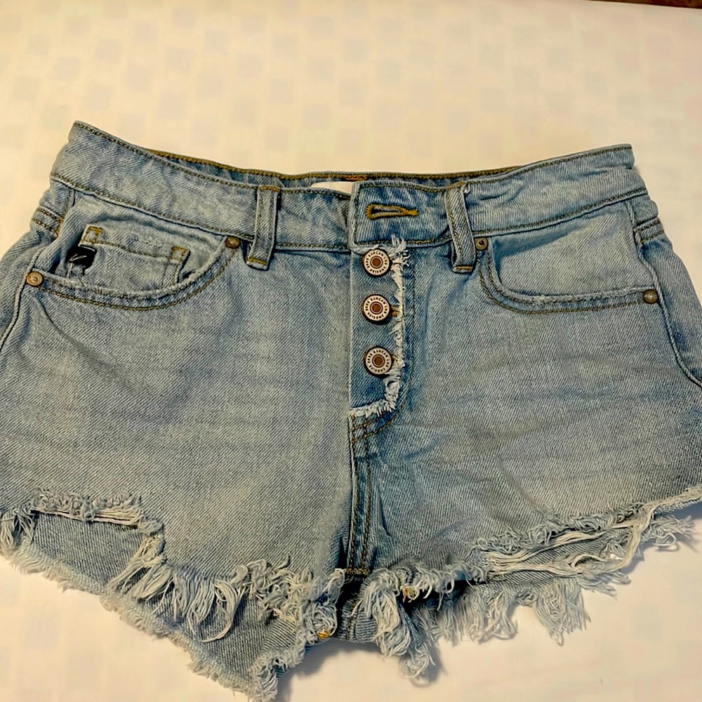 Mid high sexy shorts from a surf shop.